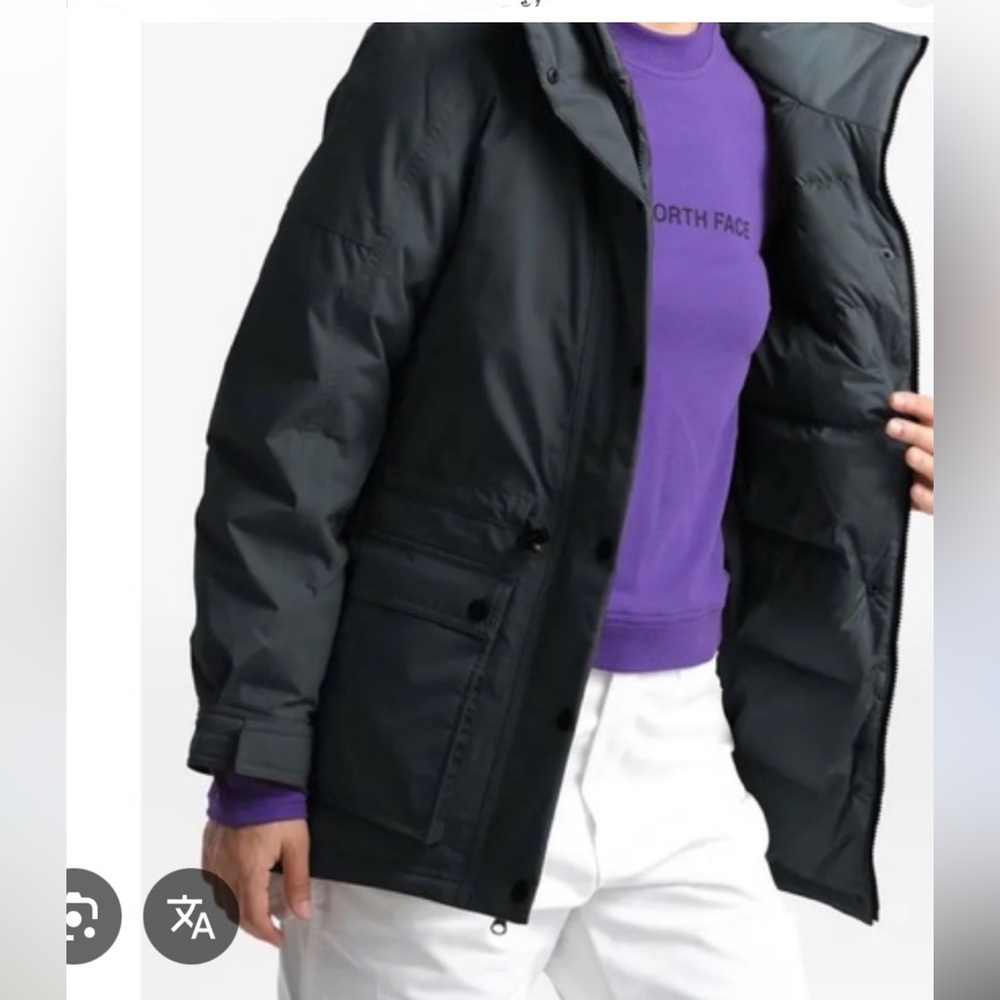 The North Face Women's Reign On Down Parka Black Hooded Coat 550 Fill Jacket